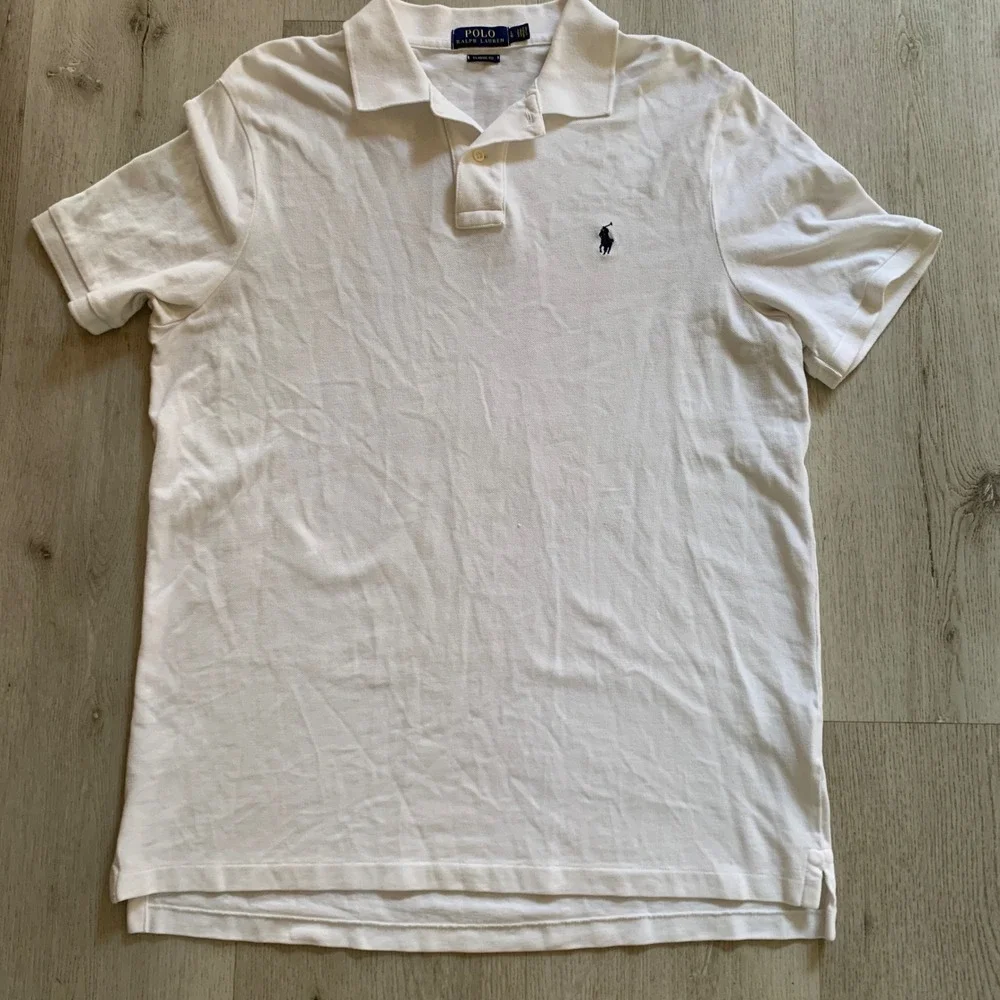 Polo‎ Ralph Lauren Mens White Classic Fit Short Sleeve Pique Polo Shirt Large L